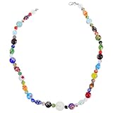 HEMOTON Handgefertigte Glasperlen Halskette mit Zartem Opal effekt Modischer Schmuck für Frauen und Mädchen Feines DIY design Langlebig und Elegant für Besondere Anlässe