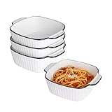Vitrignis Keramik-Auflaufformen, 4er-Set – 400 ml quadratische Lasagneform für Heißluftfritteuse, Auflaufform, Kuchenformen für den Backofen – klein für Lasagne, Tiramisu, Backform