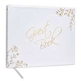 Only Zest Gästebuch für Hochzeitsempfang, Babyparty, Geburtstagsfeier, Hochzeitsbücher für Gäste zum Anmelden, leere Seiten für Polaroid-Fotos, perfektes Andenken für besondere Anlässe, Weiß
