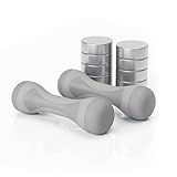 Relaxdays Hanteln verstellbar, 2er Set, einstellbare Gewichte 1kg, 1,5kg, 2kg, gummiert, Fitness Kurzhanteln, grau