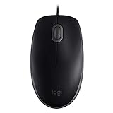 Logitech B110 Kabelgebundene USB-Maus, geräuschlose Tasten, komfortables Design in voller Größe, beidhändig bedienbar PC / Mac / Laptop - Grau