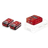 Original Einhell 4 Ah Power X-Change Plus Akku (18 V, Li-Ion, universell verwendbar für alle PXC-Geräte, Ladestandskontrolle, Twin-Pack, inkl. 2X 4 Ah Akkus, ohne Ladegerät, inkl. USB-Akku-Adapter)