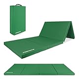 MSPORTS Turnmatte Premium klappbare Weichbodenmatte 190 x 80 x 5 cm Gymnastikmatte Sportmatte für zuhause Kinder Erwachsene (Grün, 190 x 80 x 5 cm)