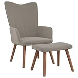 Juroupi Relaxsessel mit Hocker Relax Sessel Relaxsessel Wohnzimmer Sessel Mit Hocker Sessel Wohnzimmer Hellgrau Samt