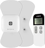 Comfytemp TENS Gerät Kabellos, Tragbar Schmerztherapie Wireless Massagegerät mit Privatsphäredesign,15 Programme 16 Intensitätsstufen für Bein Rücken Schulter Arm Muskelstimulator mit 2 Pads K6101