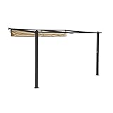 Grindi - Garten Pergola Pavillon Terrassendach Wandpergola Siros 3x4m - wasserdichtes & stabiles Sonnenschutz für Terrasse und Freistehender, Carport-Pavillon, Grillpavillon, Markise als Vordach