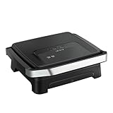 Tefal Inicio Classic 2-in-1 Kontakt- und Paninigrill, 2000 W, kompaktes Design, Edelstahlgehäuse, Saftauffangschale, antihaftbeschichtete Grillplatten, Schwarz, GC271810