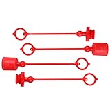 HOMOBABE 2Sätze Npt Flachgesicht Hydraulik Schnellanschlüsse mit Staubkappen für Hydraulikabdeckungen Kuppler Langlebig Einfach zu Installieren für Bau