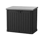 Koll Living Gartenbox Mülltonnenbox Gerätebox Schuppen für 2X 240 Liter Mülltonnen - 100% schimmelfrei durch Belüftung - Modell 2024