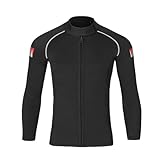 TOVCHEI Split Neoprenanzug 1,5 Mm Tauchanzug Warm Sonnendicht Kratzfest, Surfen Schnorcheln Schwimmen Quallenanzug, Schwarz,Men Tops,M