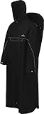 normani Regenponcho mit Rucksackfunktion - Wassersäule: 12.000 mm - Outdoorponcho - Extra Langer Wanderponcho Regencape Reiseponcho mit Ärmeln für Damen und Herren Farbe Schwarz Größe L-XL