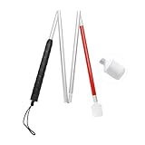 Blindenstock 110 cm, 4-Teiliger Aluminium-Klappstock für Blinde, Gehstock für Blinde, Sehbehinderte und Ältere Menschen
