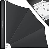 KESSER® Balkonfächer klappbar mit Wandhalterung | 140x140cm | Sichtschutz Balkon Windschutz | Balkonsichtschutz | Seitenmarkise | witterungsbeständig | inkl. Montagematerial & Schutzcover | Anthrazit