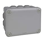 Schneider Electric Mureva Box Abzweigdose, 10 Tüllen Durchmesser 25mm, geeignet für Feuchträume, IP55, IK07, grau, Artikelnummer ENN05007