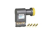 Humax Gold Quattro LNB, digitales Satelliten universal LNB für Multischalterbetrieb inkl. LTE-Filter, Wetterschutzgehäuse und F-Steckern für besten Satempfang in HD, Full HD, UHD, 4K und 8K