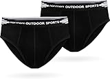 normani Herren 2er Pack Merino Slipper Unterhose Boxershorts Unterwäsche Retroshorts - 100% Merinowolle Farbe Schwarz Größe L