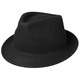 Lipodo Trilby Hut aus Wollfilz Damen/Herren - Filzhut Herrenhut Made in Italy - Italienischer Wollhut Herbst/Winter - Wollfilzhut schwarz L (58-59 cm)