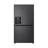 LG GSJC40EPPE Side-by-Side Kühlschrank mit Gefrierfach – Door-in-Door Funktion, Festwasseranschluss, Total NoFrost, Modern Flat Door, Matt Schwarz Metallic