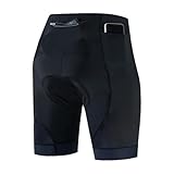 Bike-Shorts, Polyester-Fahrradbekleidung mit 3 Taschen, Motorrad-Unterhose, Radhose für Rennrad und Mountainbike, Radhose, Unterhose für Herren, Schwarz , XL