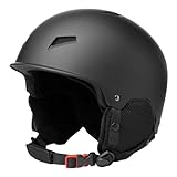 Skihelm, Snowboardhelm - Stoßfester Hut, Ohrenschutz, verstellbare Sicherheitshut, tragbarer Schutzhut mit Brillenclip für Sport s