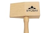STUBAI HOLZHAMMER rechteckig 55 × 90 mm | Deckhammer aus Weißbuche mit Eschenstiel | ideal zum Formen von Blechen | Profi-Spenglerwerkzeug | Made in Austria | 278500