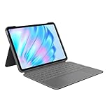 Logitech Combo Touch Tastatur-Case für iPad Air 11 Zoll (M2 und M3), iPad Air (5. Generation) – Abnehmbare Tastatur mit Hintergrundbeleuchtung und Halterung, Deutsches QWERTZ-Layout - Grau
