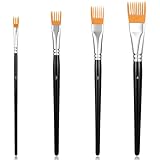 ZenithBurst 4 Stück Künstlerpinsel Set,haarpinsel 1、2、3、4 Professionelle Kunstpinsel für Acrylmalerei, Pinsel für Acryl, Öl und Wasserfarbe