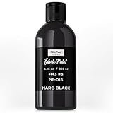 Nicpro Textilfarbe schwarz, 250 ml Stofffarbe Waschfest, weich Pigment, ungiftige Textilfarbe für Stoff, Handwerk, T-Shirts, Schuhe, Leder, Jeans, Taschen, Leinwand, Stofffarben für Kind, Erwachsene