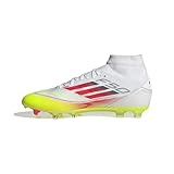 adidas Damen F50 League Mid Football Boots FG/MG Women Fußballschuhe, Cloud White/Lucid Red/Solar Yellow