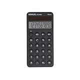 MAUL Taschenrechner Eco MD 2 | Solarrechner mit 10 Stellen und 5 Funktionen | Smartphone Design für einfache Handhabung | Taschenrechner aus 80% recyceltem Kunststoff | Blauer Engel | Schwarz