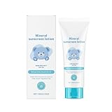 Feuchtigkeitsspendende Sonnencreme Lotion, Mineral - auf Basis von Babys, Kontrolle von Öl, Kinder & Familie Balsam, Schwimmen wasserbeständig, sicher & empfindlich - Hautfreundlicher Schutz