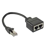 HUAREW RJ45 Splitter Adapter LAN Ethernet Extender 1 männlich zu 2 weiblich Cable für Ethernet Cat5 Cat5e Cat6 Cat7