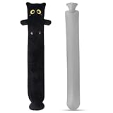 Nzkeuf Wärmflasche Lang 2L mit weichem Plüschbezug - Extra lange Nackenwärmflasche für Kinder & Erwachsene, Wärmflasche Tier für Rücken, Nacken, Schulter