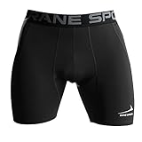 Rane Sports Herren Funktion Kompression Shorts, Schnelltrocknendes Baselayer Unterhose Tights Kurz, Atmungsaktive Laufhose mit Seitentaschen Tights Schwarz L