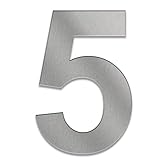 ZALAFINO Hausnummer aus Edelstahl in anthrazit/schwarz / DB703 / Edelstahl natur 0-9 und a-f - Größe konfigurierbar (10 cm, 5)
