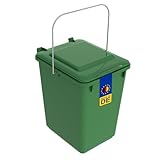 plasteo/Weber Bio Boy 10 Liter mit Deckel und Henkel – Grün – Langlebig und leicht Abwaschbar – Als Bio Mülleimer Komposteimer geeignet - Der Vorsortierbehälter für die Küche Nicht nur für Biomüll