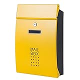Briefkasten, Außenbriefkasten, Briefkästen aus verzinktem Stahl for den Außenbereich, mit Schloss, Karteneinschub, 25,5 x 8,5 x 37,5 cm(Unique Colour)