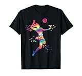 Volleyballspieler Colorsplash Mädchen Kinder Beach Volleyball T-Shirt