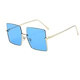 Sonnenbrille mit großem Rahmen Shopping Travel Lady Sonnenbrille Damen Mit Sehstärke (Blue, One Size)