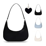 GIDWRIY Kleine Schultertasche Damen Schwarz, Tasche Aesthetic Y2k Handtasche Teenager Mädchen, Umhängetasche Vintage 90s, Small Shoulder Bag Women, Handbag, Achsel Tasche Frauen, Tasche Tote Bag