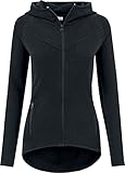 Urban Classics Damen Ladies Athletic Interlock Zip Hoody Kapuzenpullover, Schwarz (Black 7), M EU