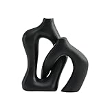 Tischdeko Keramik-Kunst-Vasen-Set mit hohem Sinn für Wohnzimmer, TV-Schrank, weiche Dekoration, Heimtextilien Offiziersmesser Kinder (Black, 21x18x11. 5cm)