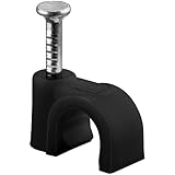 goobay 64679 Kabelschelle 100er Set / Kabelhalterung zur Kabel Befestigung bis zu 6mm Durchmesser / Kabelklemme mit Nagel für Wand, Türrahmen, Ecken und Aufputz / 100 Stück / Schwarz