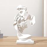 NORHOR Pärchen-Statue Kreative Kussskulptur Abstrakte Kunst Paar Skulptur Heimdekoration Harz Dekoration Romantische Statue Verwendet für Heimdekoration Hochzeit Geschenk (Weiß)
