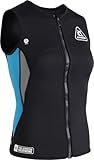 CRESSI Women's Guardian Neoprene Zipper Vest 2mm Doppelt Gefütterte Neoprenweste mit Reißverschluss, Schwarz/Aquamarin, L/4