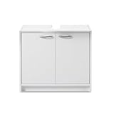 SMASH Badezimmer Waschbeckenunterschrank in Weiß matt - Schlichter Bad Unterschrank Badezimmerschrank mit viel Stauraum - 63 x 55 x 29 cm (B/H/T)