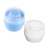 CATIEBYE 2Stücke Puderbehälter mit Flauschigem Puff Praktische Aufbewahrung für Babypuder Talkum Milchpulver für Zuhause Unterwegs