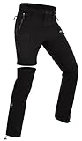 Wespornow Damen-Zip-Off-Wanderhose-Trekkinghose Atmungsaktiv Schnell Trockend Outdoorhose Abnehmbar Funktionshose Stretch Sommer Hosen (Schwarz, M)