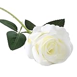 Cosswe Künstliche Rosen, Weiß Künstliche Blumen Gefälschte Rosen Seide Kunstblumen Weiß für Hochzeitssträuße Jubiläen Partys Hotels Büro-Dekoration