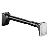 Duschvorhangstange aus Edelstahl, verstellbar, ohne Bohren, Teleskop-Design für Badezimmer, Küche, Fenster, 360-450 cm, Schwarz, einfache Installation